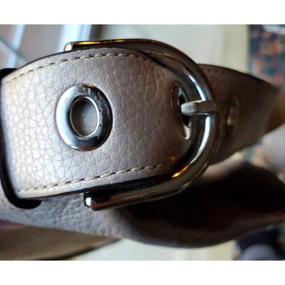Coach F15064 Metallic Silver Leather Duffle Hobo Satchel Shoulder Purse Hand Bag - Picture 8 of 10